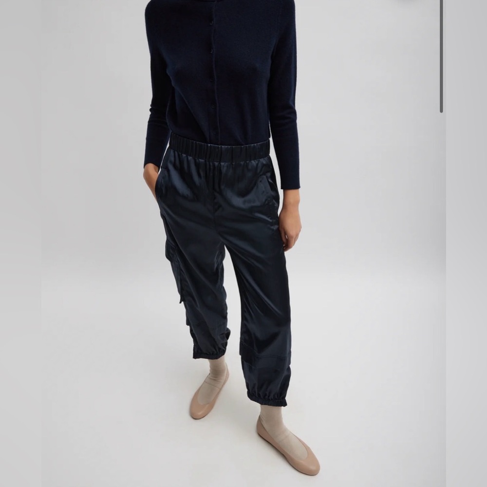 Tibi Navy Wilt Pull On Jogger